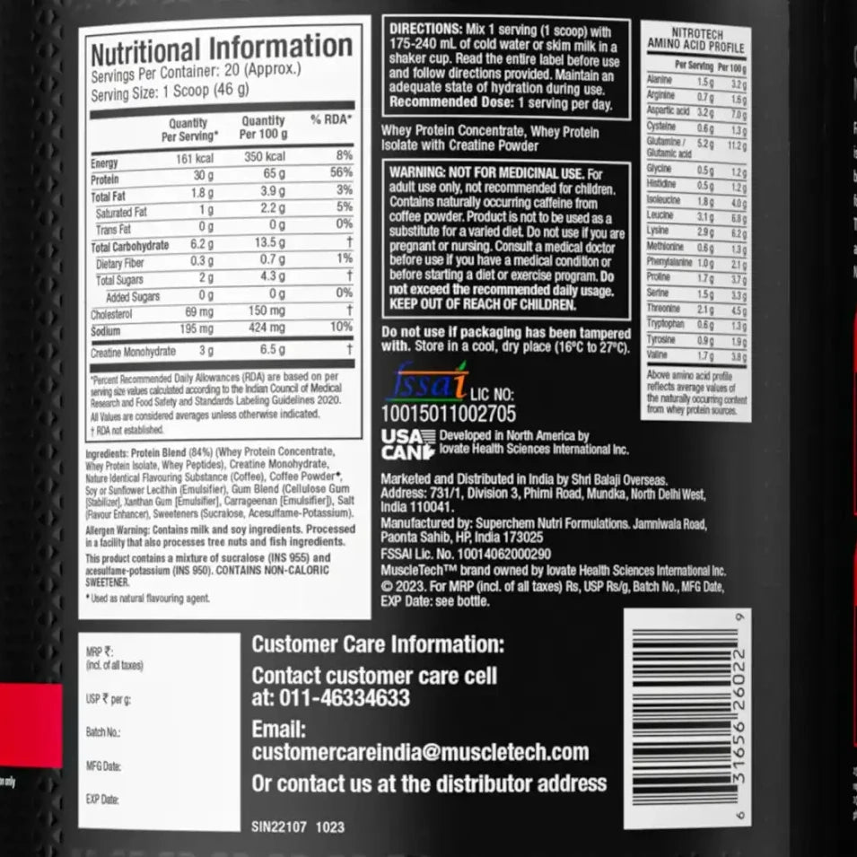 Nitrotech Whey protein